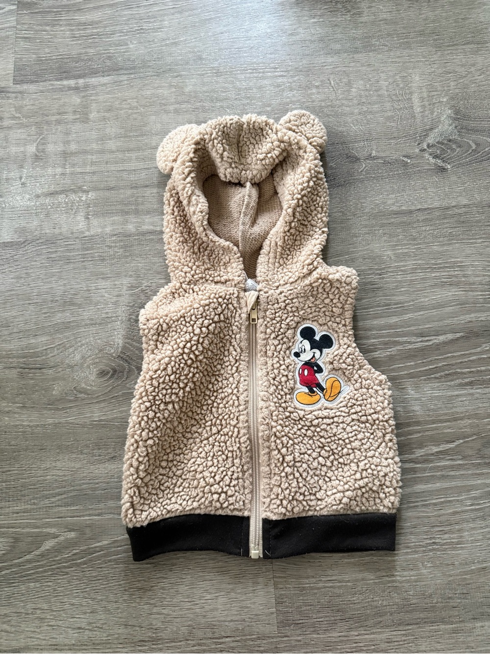Disney Mickey Mouse Zip Up Hooded Vest Size 18 Months